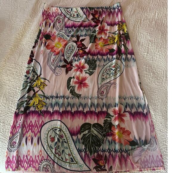 Chico’s Colorful Paisley Maxi Skirt Sz. 3 (16) - Picture 2 of 4